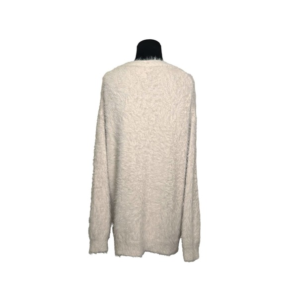 Velvet by Graham & Spencer beige fuzzy button oversize cardigan sweater size XS - Picture 3 of 10